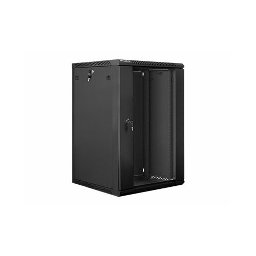 LANBERG Szafa instalacyjna wisząca 19'' 18U 600X600mm czarna (drzwi      szklane)
