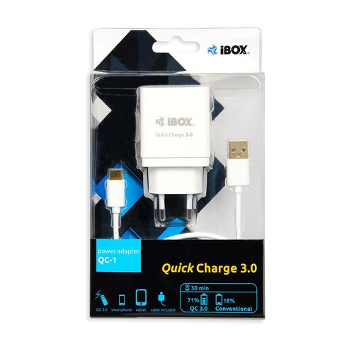Ładowarka sieciowa iBOX QC-1 Quick Charge biała