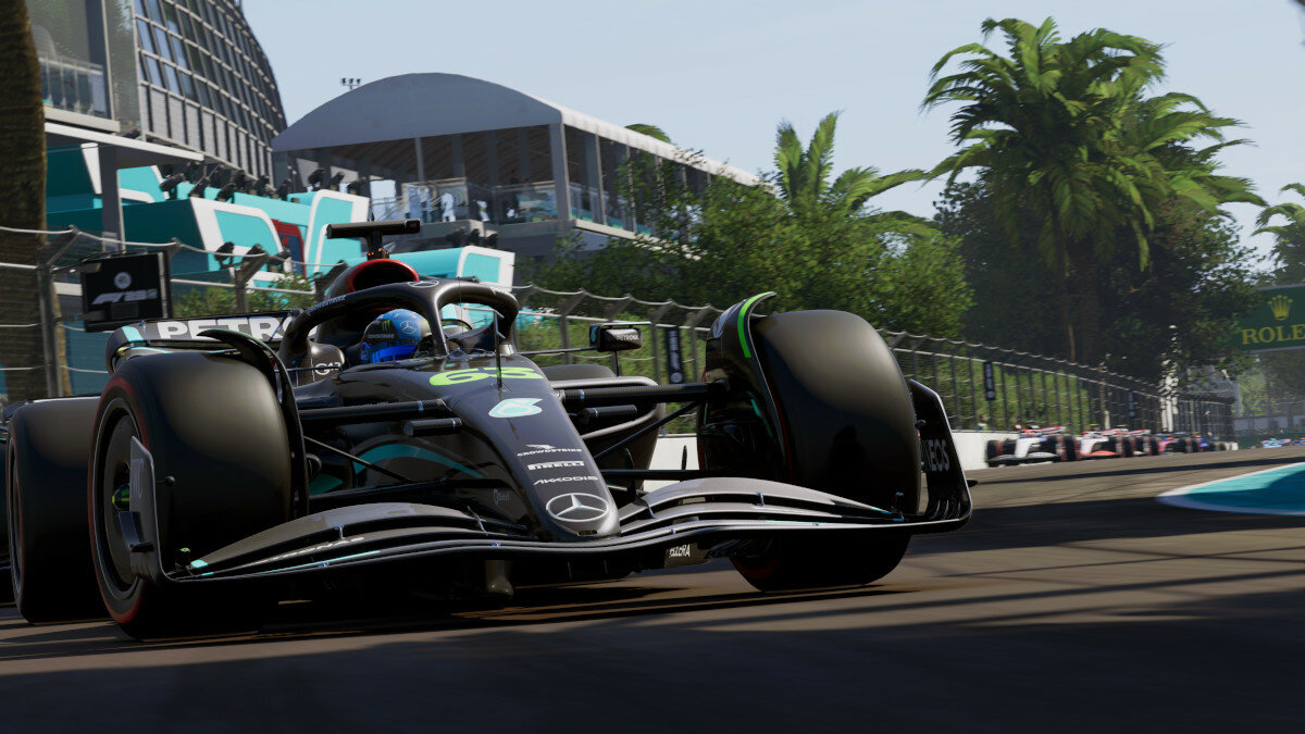 Gra Electronic Arts F1 23 na PS5 pokazana wyścigówka od przodu