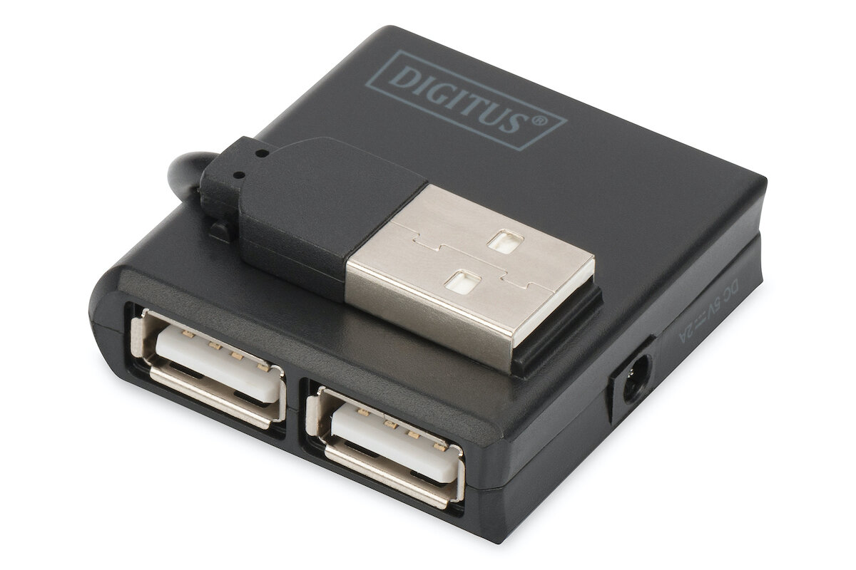 Hub USB 2.0 Digitus DA-70217 4 porty widoczny bokiem