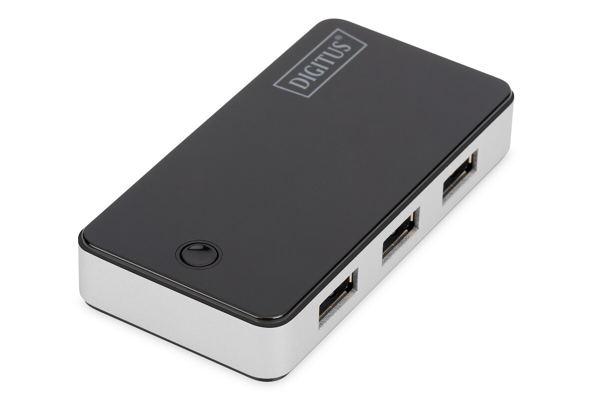 Hub USB 3.0 Digitus 4 porty widoczny bokiem